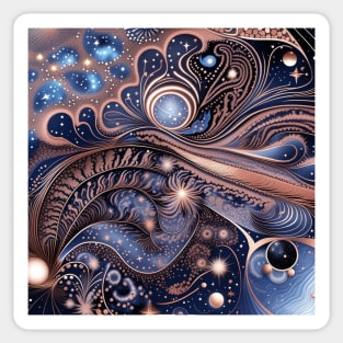 Other Worldly Designs- nebulas, stars, galaxies, planets with feathers Sticker